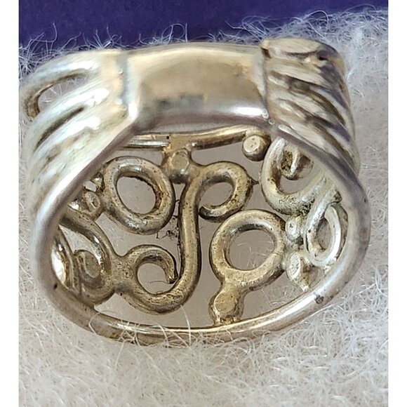 Ring Band Open Silver 20 mm wide  Size 8 1/2  7.8  gr  no Stone  Jerry Fran Harr - Picture 9 of 12